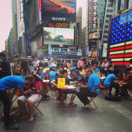 A Virtual Make Music Day From Make Music Day in 2016, in Times Square.